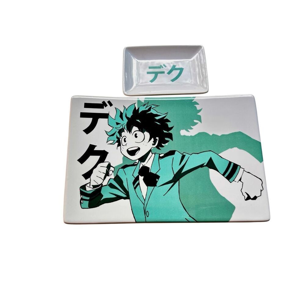 Just Funky My Hero Academia Deku Izuku Sushi Set 2 Piece Plate & Soy Sauce Dish